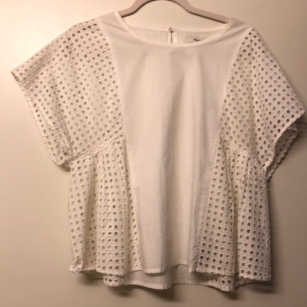 Madewell Eyelet Blouse - white - Small - Picture 2 of 5
